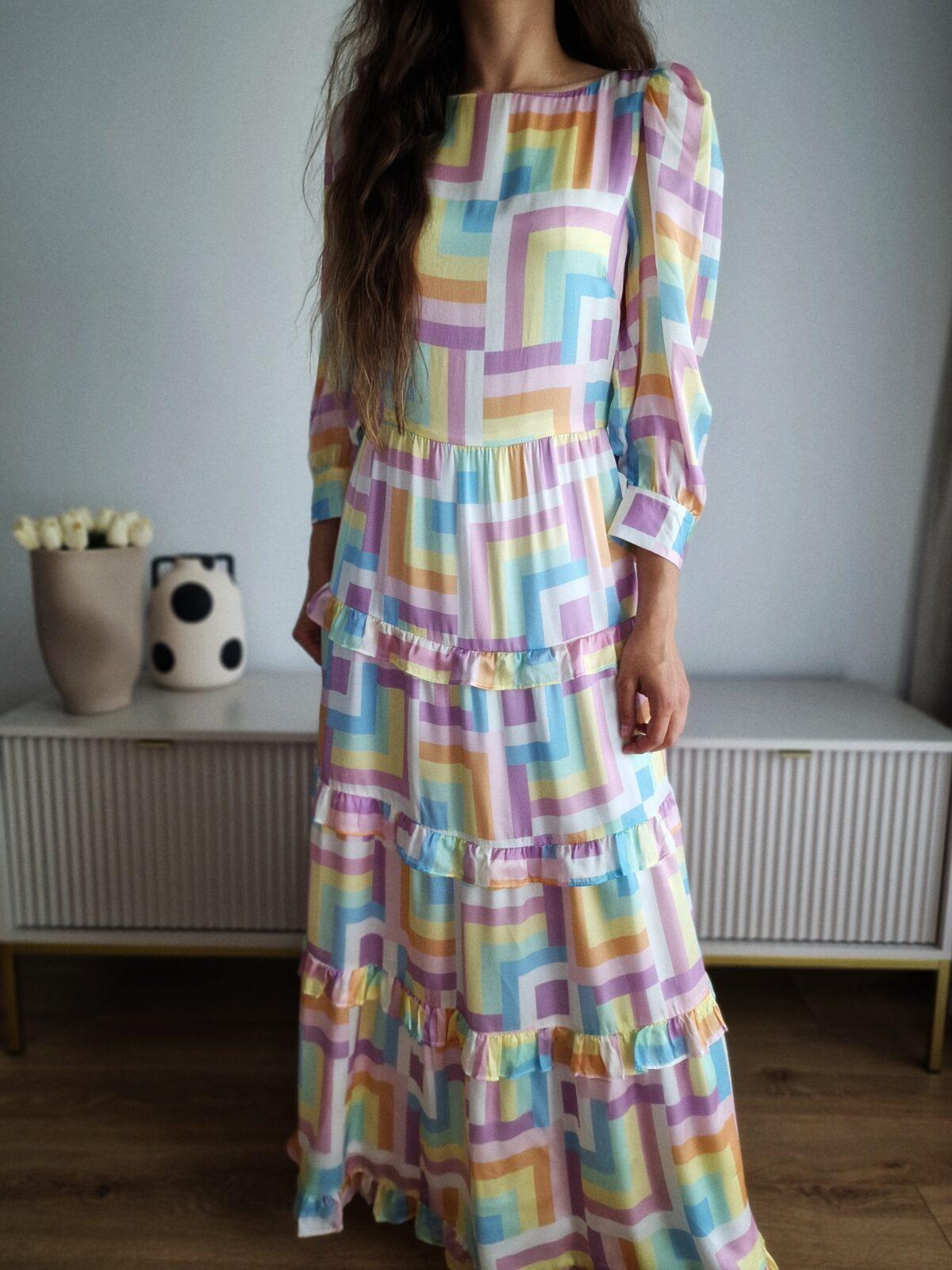 Zjawiskowa, pastelowa sukienka Olivia Rubin, jedwab, S, PREMIUM - Image 2