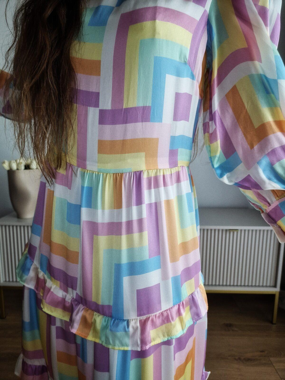 Zjawiskowa, pastelowa sukienka Olivia Rubin, jedwab, S, PREMIUM - Image 3