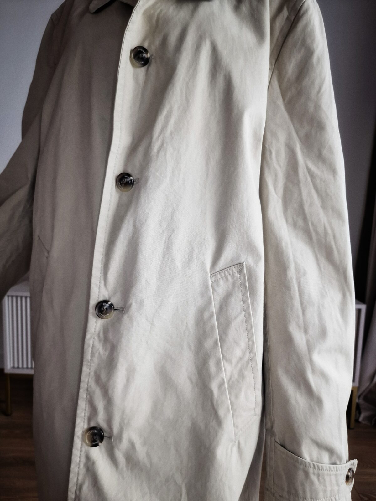 Beżowy, męski trencz Tommy Hilfiger, bawełna, XL - Image 4