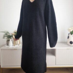 Czarna sukienka Hugo Boss, wełna/alpaka, M, nowa, PREMIUM