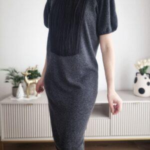 Szara sukienka By Malene Birger, wiskoza/wełna mix, M, PREMIUM
