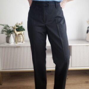 Czarne, eleganckie spodnie Gardeur, wełna/poliester, M/L, PREMIUM