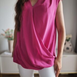 Rożowa bluzka Madeleine, jedwab, XL/XXL, PREMIUM