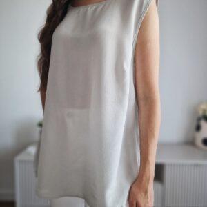 Szara bluzka na szelkach, jedwab, 3/4XL, PREMIUM