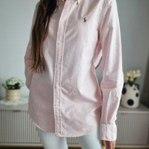 Różowa, klasyczna koszula Ralph Lauren, bawełna, M, PREMIUM, nowa