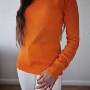 Pomarańczowy sweter, kaszmir, S, nowy