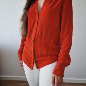 Pomarańczowa bluzka Hugo Boss, jedwab, XS, PREMIUM