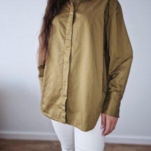 Koszula khaki oversize Massimo Dutti, bawełna, L, PREMIUM