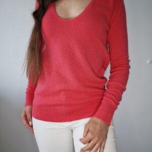 Rożowy sweter wełna/kaszmir, M, PREMIUM