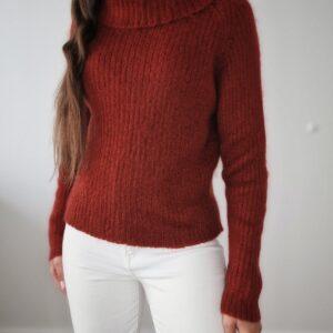 Rudy sweter z golfem moher mix, M, PREMIUM