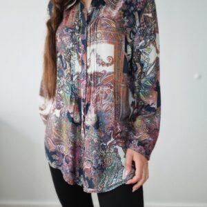 Wzorzysta koszula Madeleine, wiskoza/jedwab, XL/XXL, PREMIUM