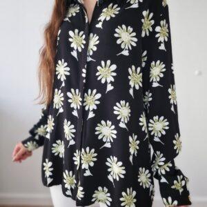 Czarna koszula w kwiaty Fabienne Chapot, wiskoza/rayon, XXL, PREMIUM
