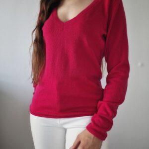 Różowy sweter wełna/kaszmir, M/L