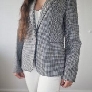 Szara marynarka w kratkę Massimo Dutti, wełna, M/L, PREMIUM