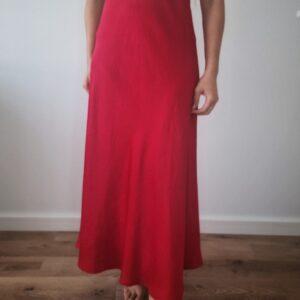 Czerwona spódnica midi DRYKORN, acetat, M/L, PREMIUM